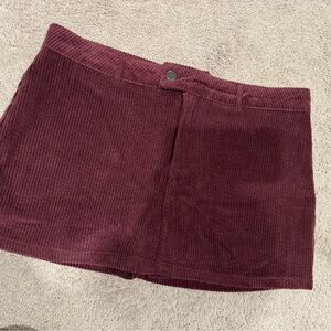 Double Zero Maroon Corduroy Skirt